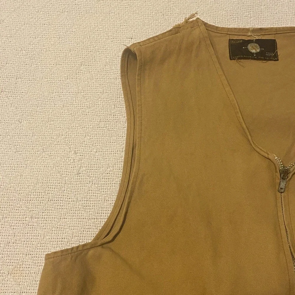 Vintage Sears Roebuck And Co. USA 'Field Tested' Zip Up Hunting Vest, 40 - Picture 3 of 16